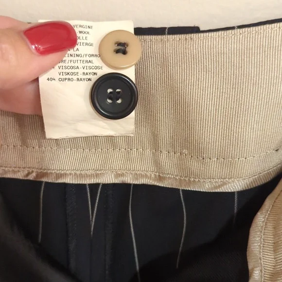 ARMANI women's black wide leg pinstripe pants, size 6 - Picture 5 of 8